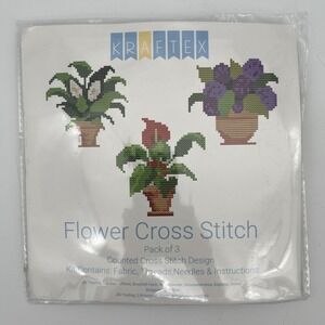 3 Sets Embroidery Starter Kit for Beginners Adult Cross Stitch Stamped DIY Craft